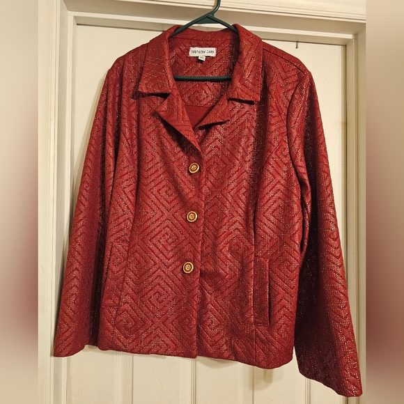 Southern Lady Jackets & Blazers - Southern Lady Textured Red Blazer. Size:XL.